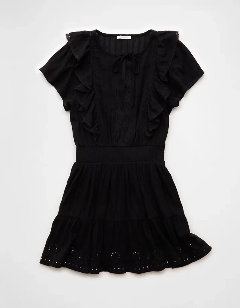 AE V-Neck Ruffle Mini Dress