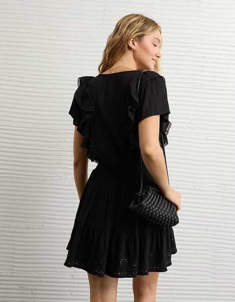 AE V-Neck Ruffle Mini Dress