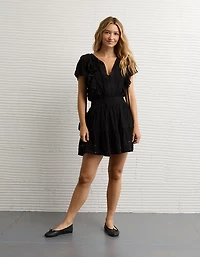 AE V-Neck Ruffle Mini Dress