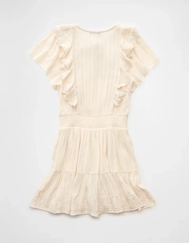 Minirobe avec encolure en V et volants AE