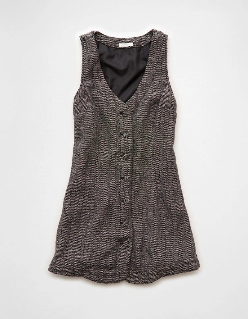 AE Button-Front Pinafore Mini Dress