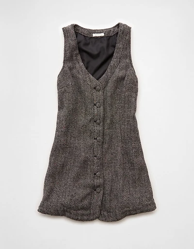 AE Button-Front Pinafore Mini Dress