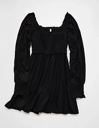 Minirobe à manches bouffantes et smocks AE