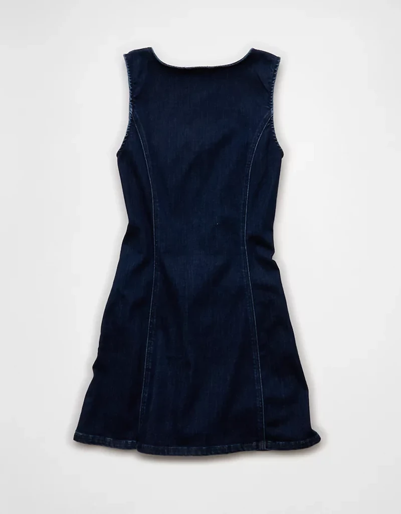 Minirobe à encolure carrée en denim AE