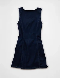 Minirobe à encolure carrée en denim AE