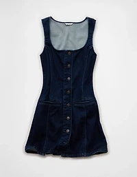 Minirobe à encolure carrée en denim AE