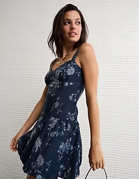 AE Corset Drop Waist Bubble Mini Dress