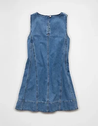 Robe tube en denim à col montant AE