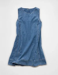 Robe tube en denim à col montant AE