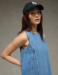 Robe tube en denim à col montant AE