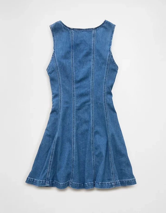 AE Denim Bow Back Babydoll Mini Dress | Liberty Center