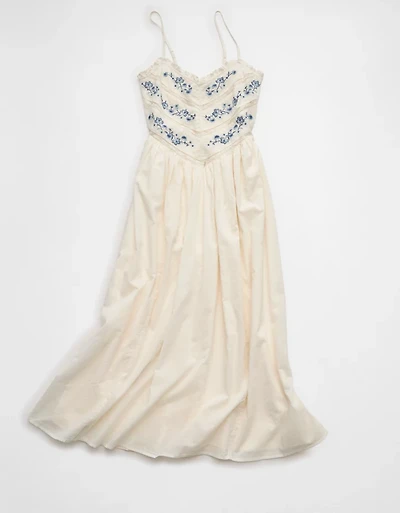 Robe mi-longue à incrustations en dentelle Bella AE