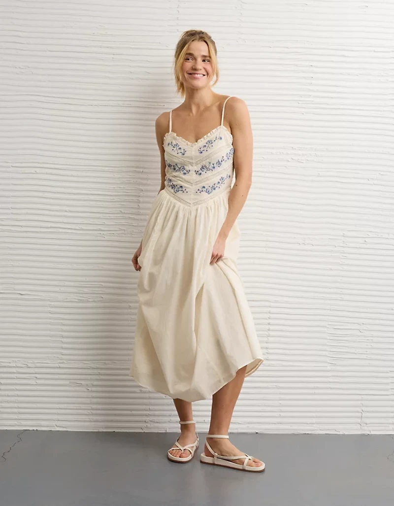 Peignoir mi-long à incrustations en dentelle Bella AE
