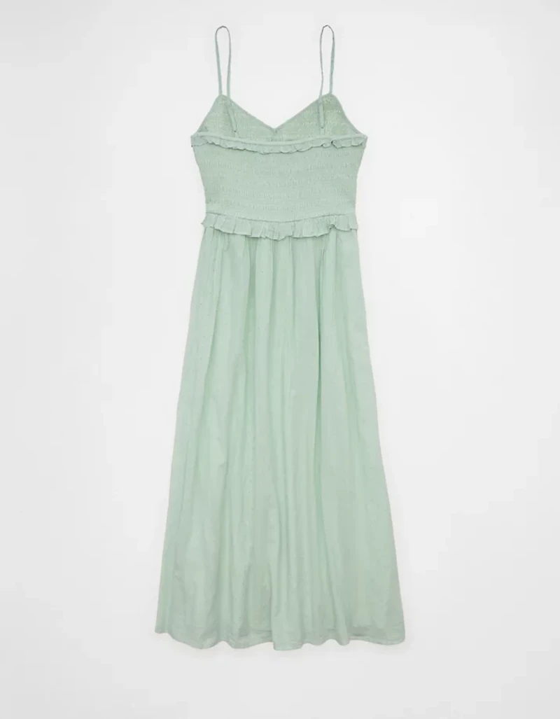 AE V-Neck Smocked Midi Dress