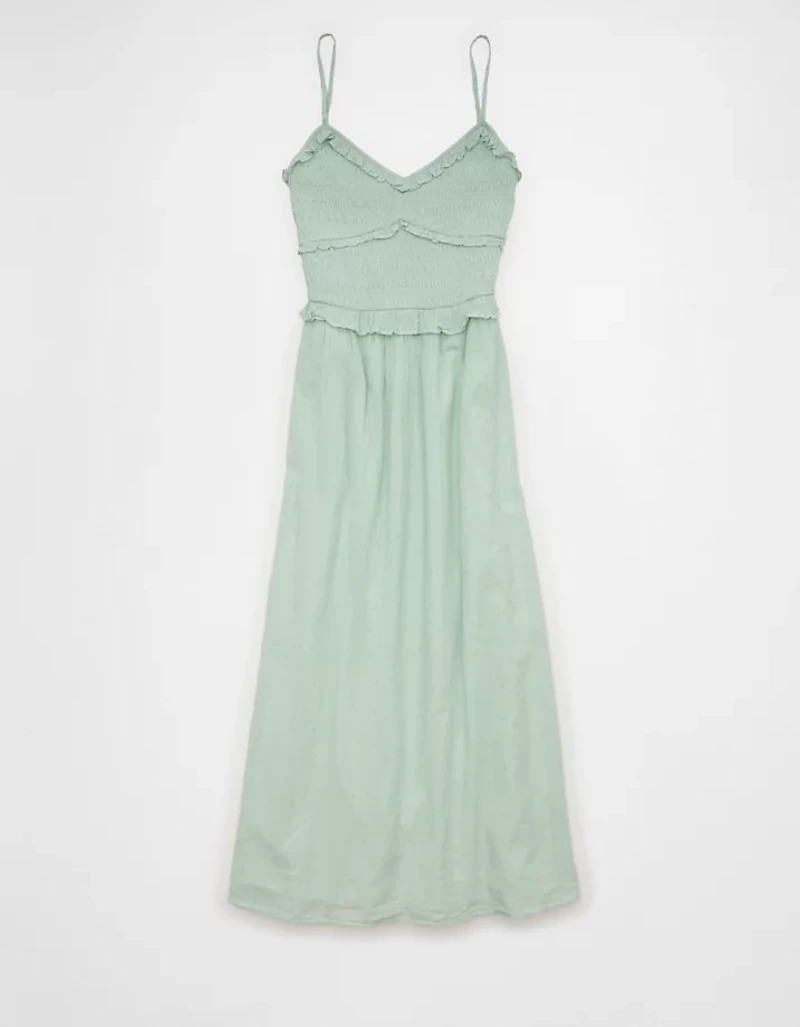 AE V-Neck Smocked Midi Dress