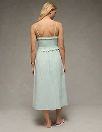 AE V-Neck Smocked Midi Dress