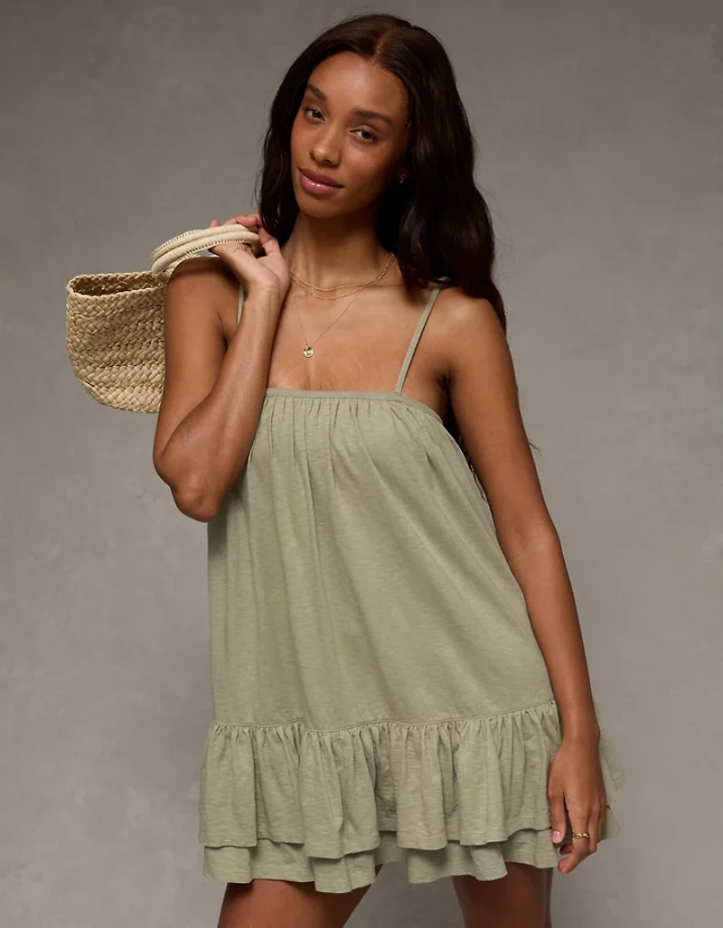 AE Sunchaser Knit Ruffled Mini Dress