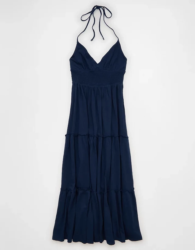 ae sunchaser knit smocked bodice midi dress AE Sunchaser Smocked Knit Midi Dress