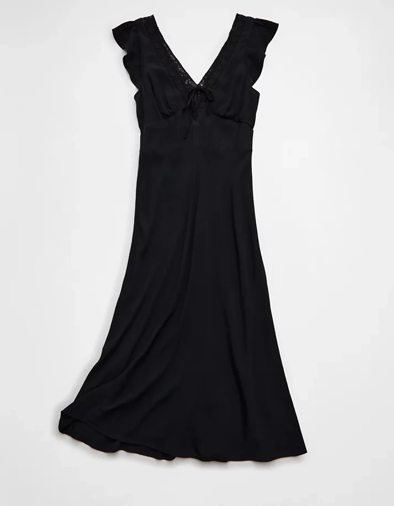 AE Short Sleeve V-Neck Midi Dress