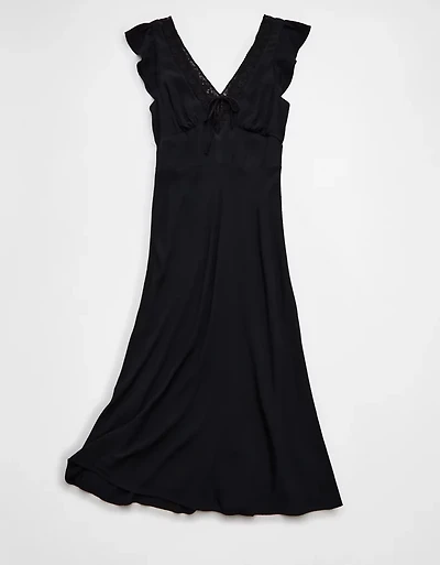 AE Short Sleeve V-Neck Midi Dress