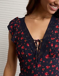 AE Short Sleeve V-Neck Midi Dress