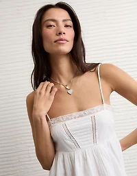 AE Lace Trim Babydoll Mini Dress