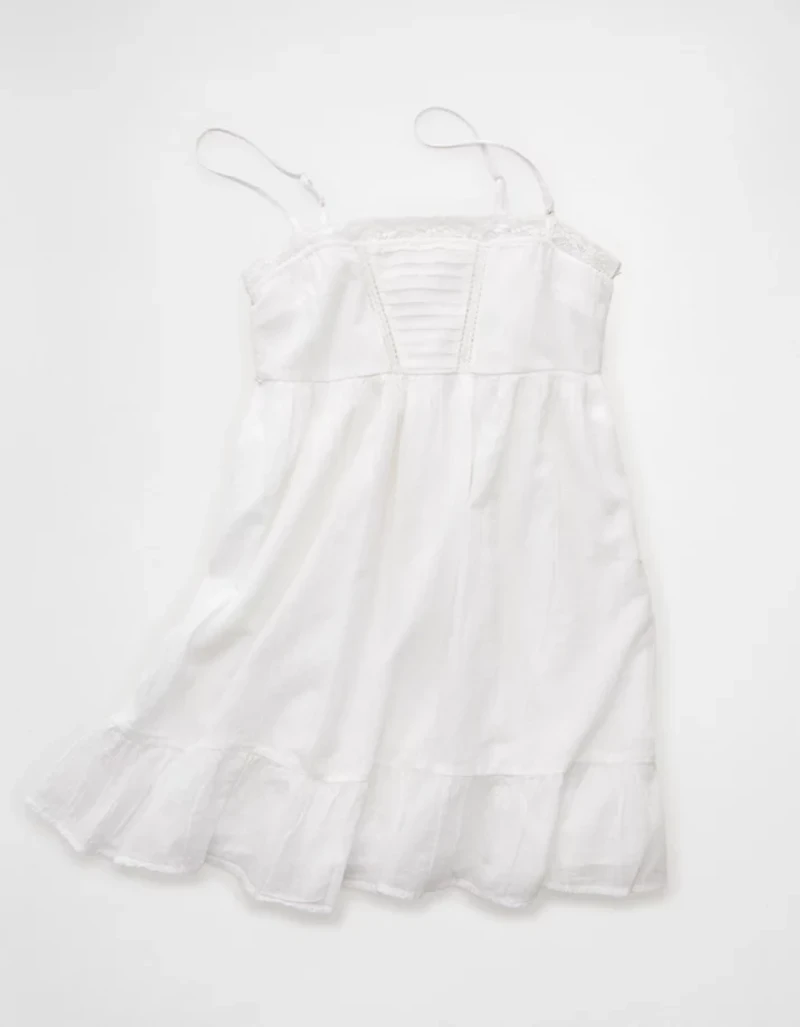 AE Lace Trim Babydoll Mini Dress