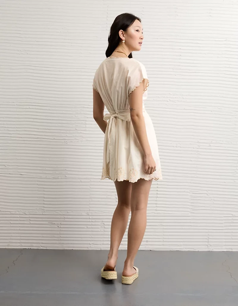 AE Scalloped Embroidered Mini Dress