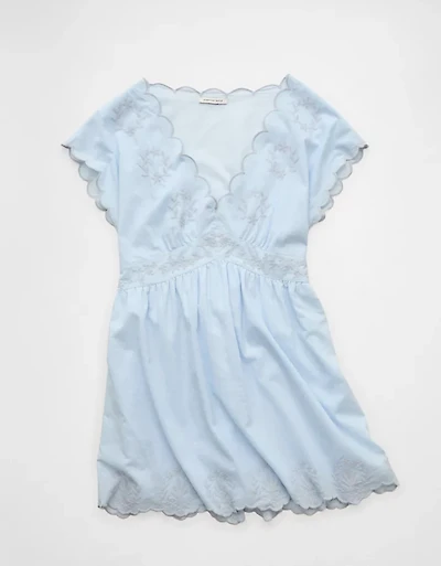 AE Scalloped Embroidered Mini Dress
