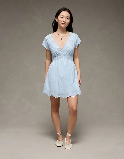 AE Scalloped Embroidered Mini Dress