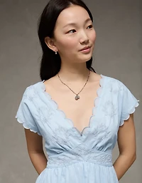 AE Scalloped Embroidered Mini Dress