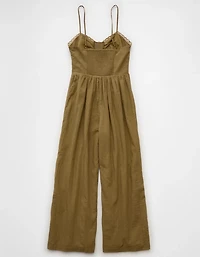 Combinaison-pantalon boutonnée avec bordure en dentelle AE