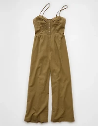 Combinaison-pantalon boutonnée avec bordure en dentelle AE