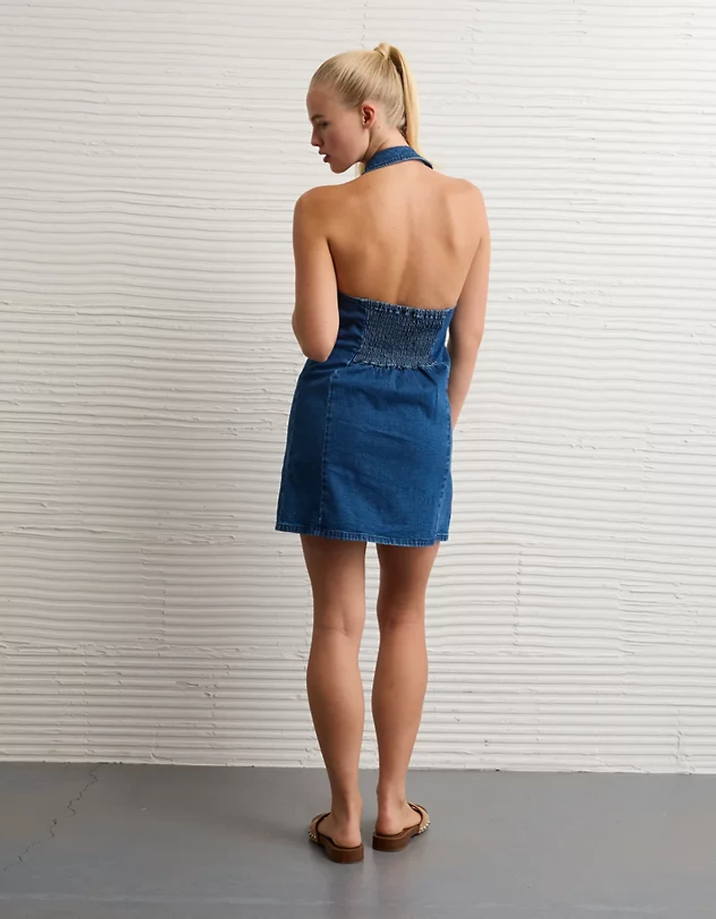 AE Denim Halter Mini Dress