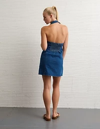 AE Denim Halter Mini Dress