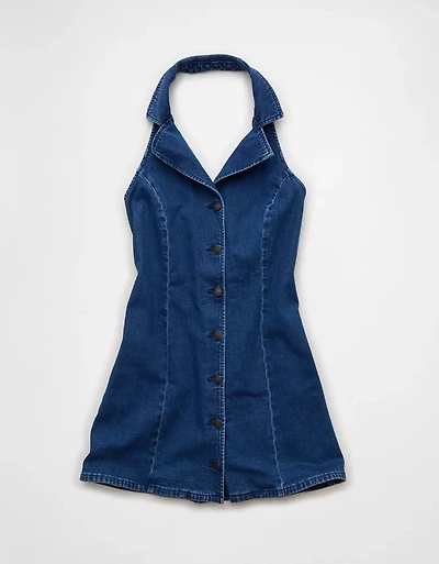 AE Denim Halter Mini Dress