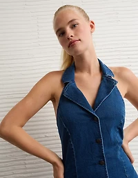 AE Denim Halter Mini Dress