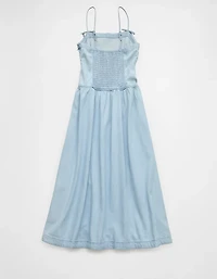 AE Denim Bow Strap Midi Dress