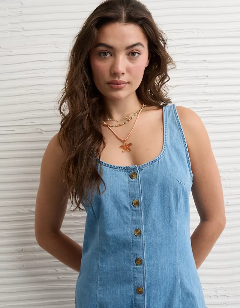 AE Tiered Denim Mini Dress