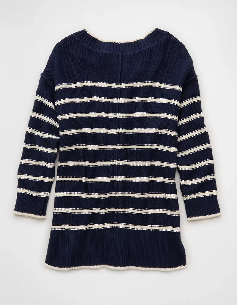 AE Striped Boat Neck Mini Sweater Dress