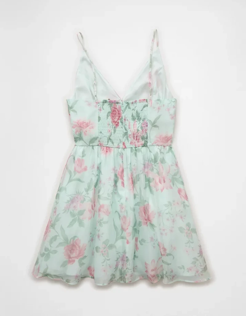 Minirobe à encolure en V de style corset AE