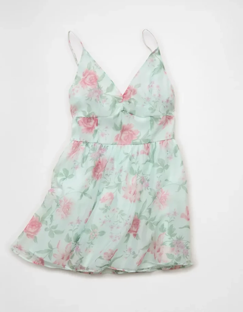 Minirobe à encolure en V de style corset AE