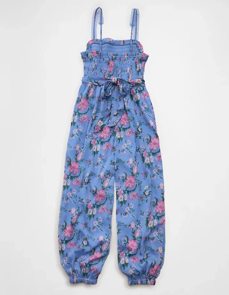 AE Printed Tie-Waist Harem Jumpsuit