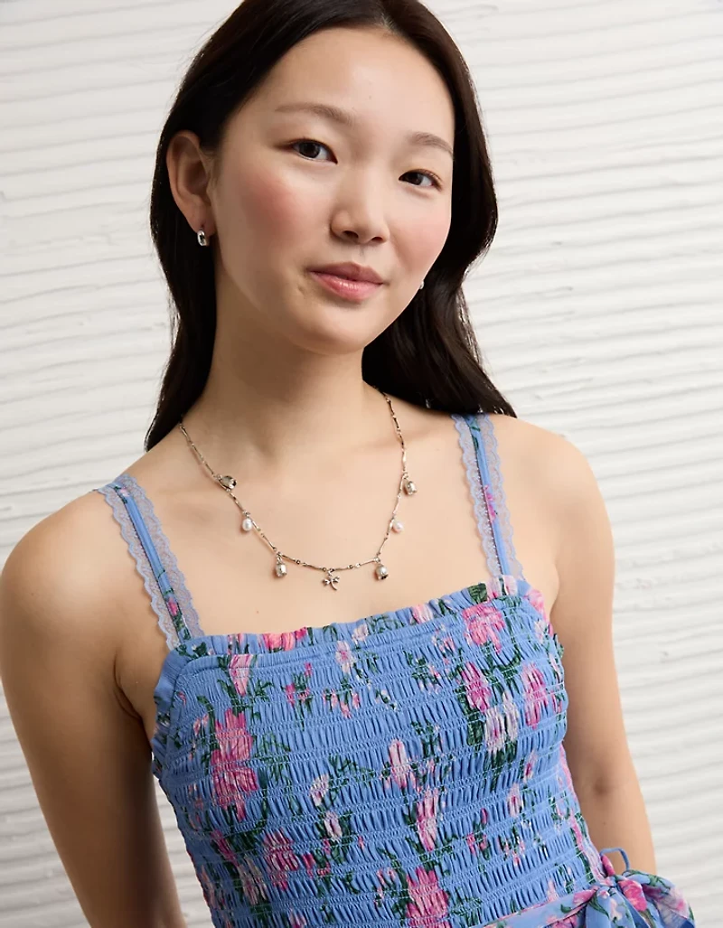 AE Printed Tie-Waist Harem Jumpsuit