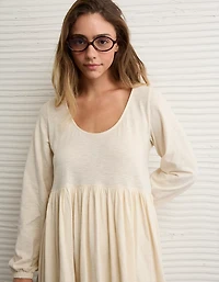 AE Sunchaser Knit Long-Sleeve Scoop Neck Mini Dress
