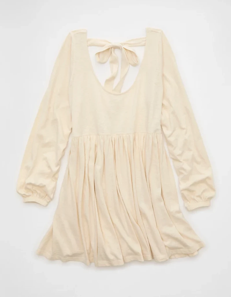 AE Sunchaser Knit Long-Sleeve Scoop Neck Mini Dress