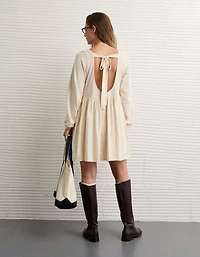 AE Sunchaser Knit Long-Sleeve Scoop Neck Mini Dress