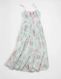 Robe bustier ruché mi-longue froncée AE