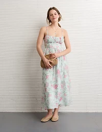 Robe bustier ruché mi-longue froncée AE