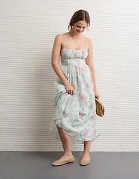 Robe bustier ruché mi-longue froncée AE